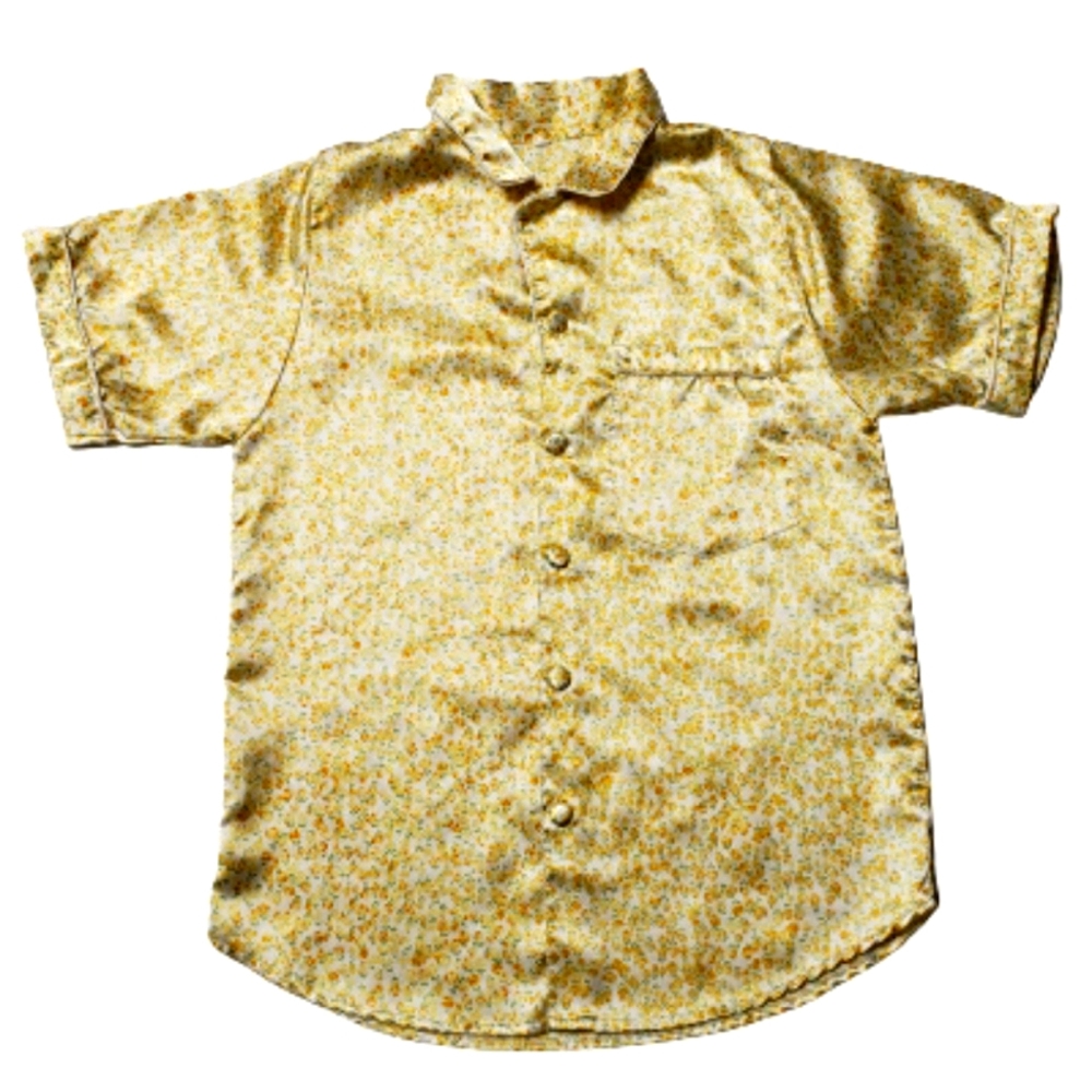Yellow Floral Unbranded Button Up Pajama Top